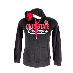 Ohio State Buckeyes Pullover Hoodie Men's Medium Black Scarlet & Gray Pocket